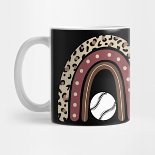 Baseball Team Leopard Rainbow Mug